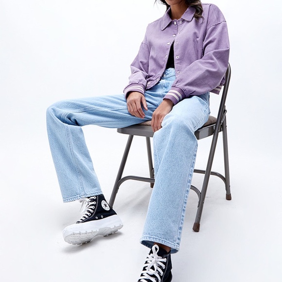 Pacsun LA Hearts Purple Corduroy Bomber Jacket - Picture 4 of 4